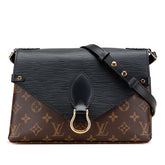 ルイ ヴィトン モノグラム エピ サンミシェル ショルダーバッグ M44030 ノワール ブラウン PVC レザー レディース LOUIS VUITTON 【中古】